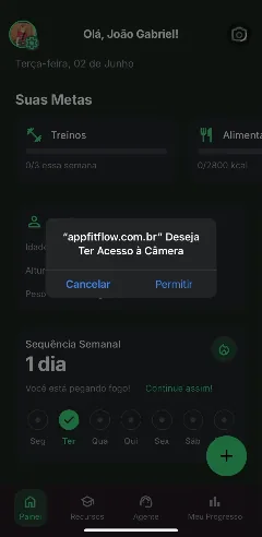 Scanner de refeições do FitFlow